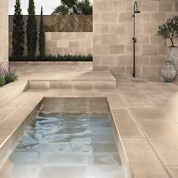Carrelage CLOS BEIGE 60x120cm imitation terre cuite antidérapant
