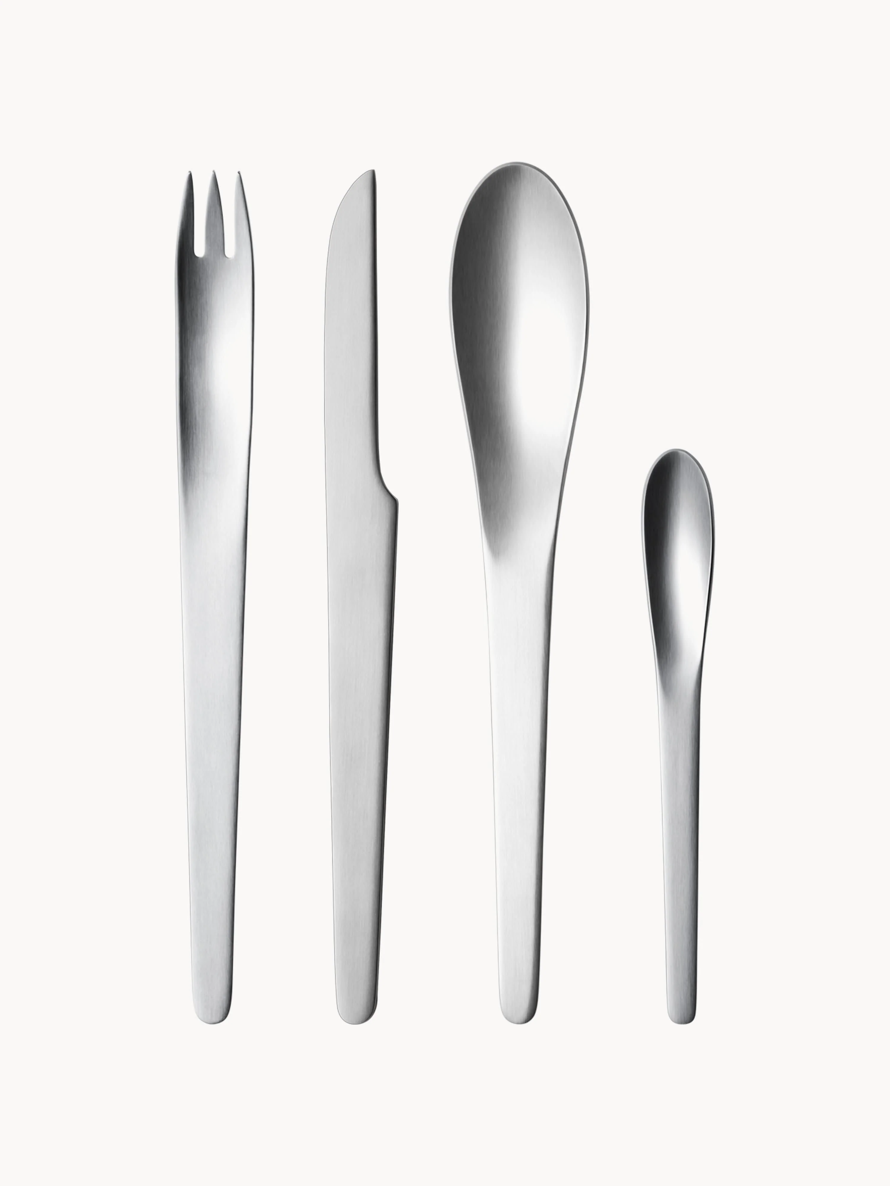 Hochglanzpoliertes Besteck-Set Arne Jacobsen, in verschiedenen Setgrößen