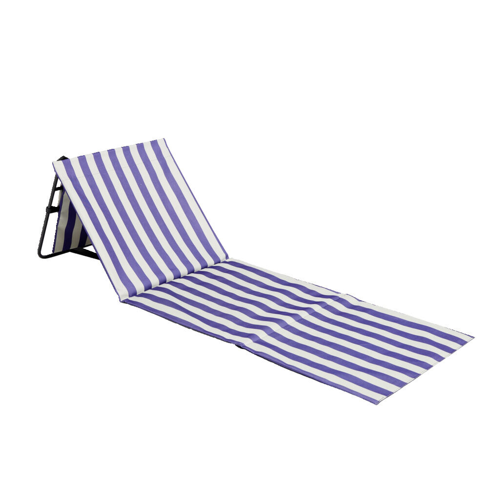 Dossier de plage marinière bleu et blanc 143x51xH41cm