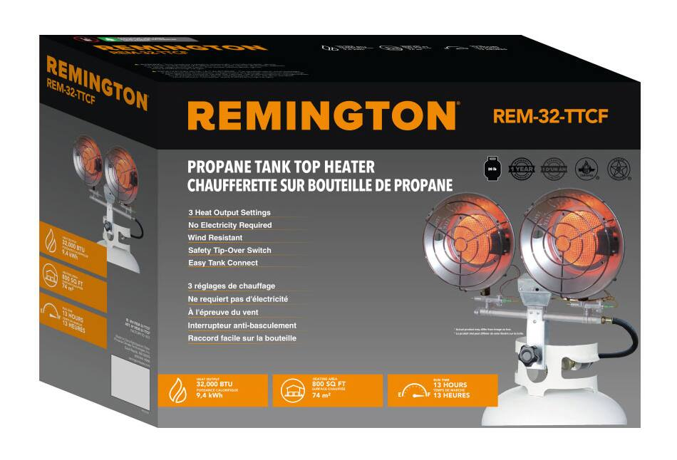 Remington 32,000 BTU Double Tank Top Propane Portable Heater