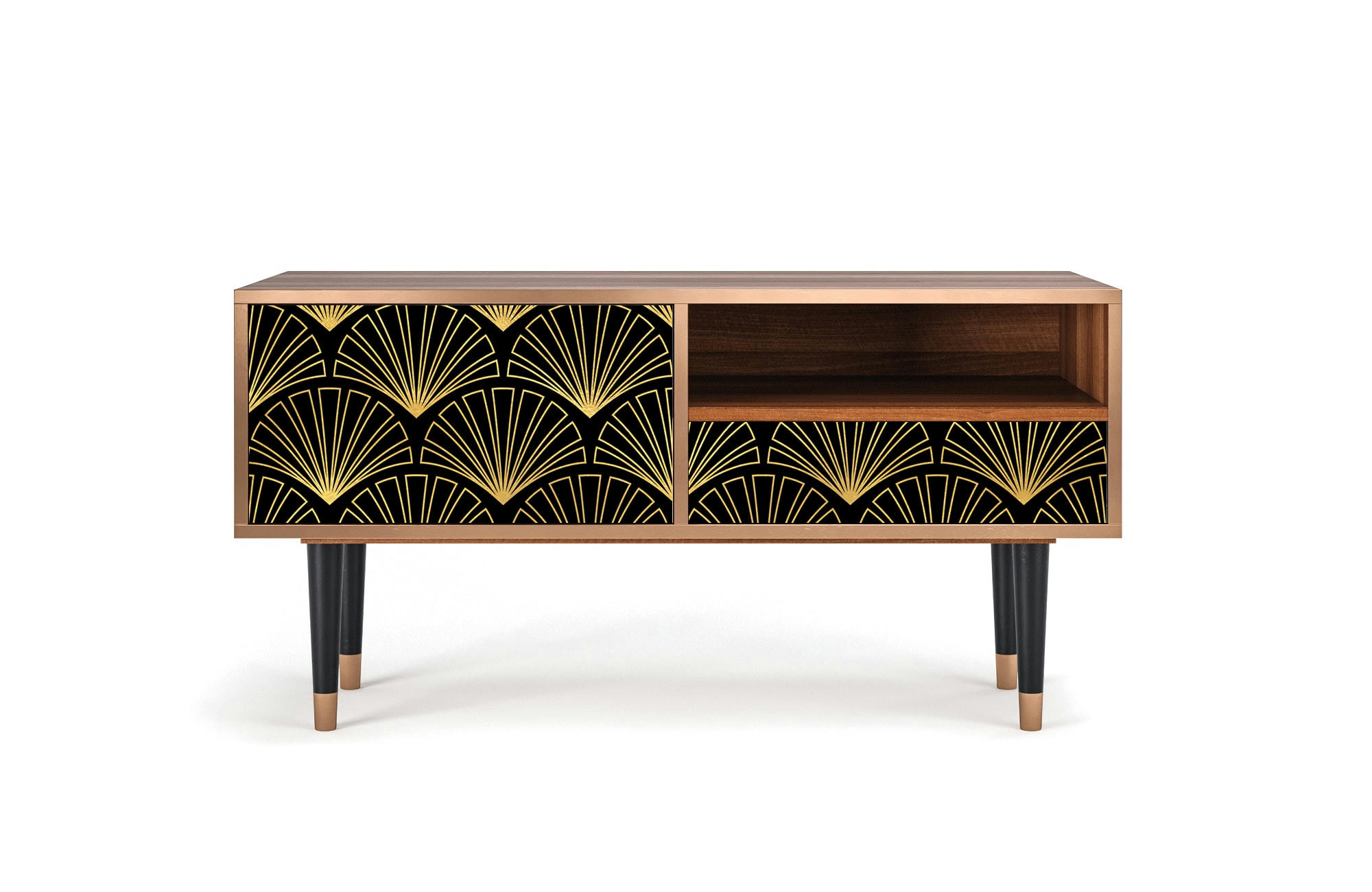 BIRD OF JUNO - Meuble TV  noir 1 tiroir et 1 porte L 115 cm