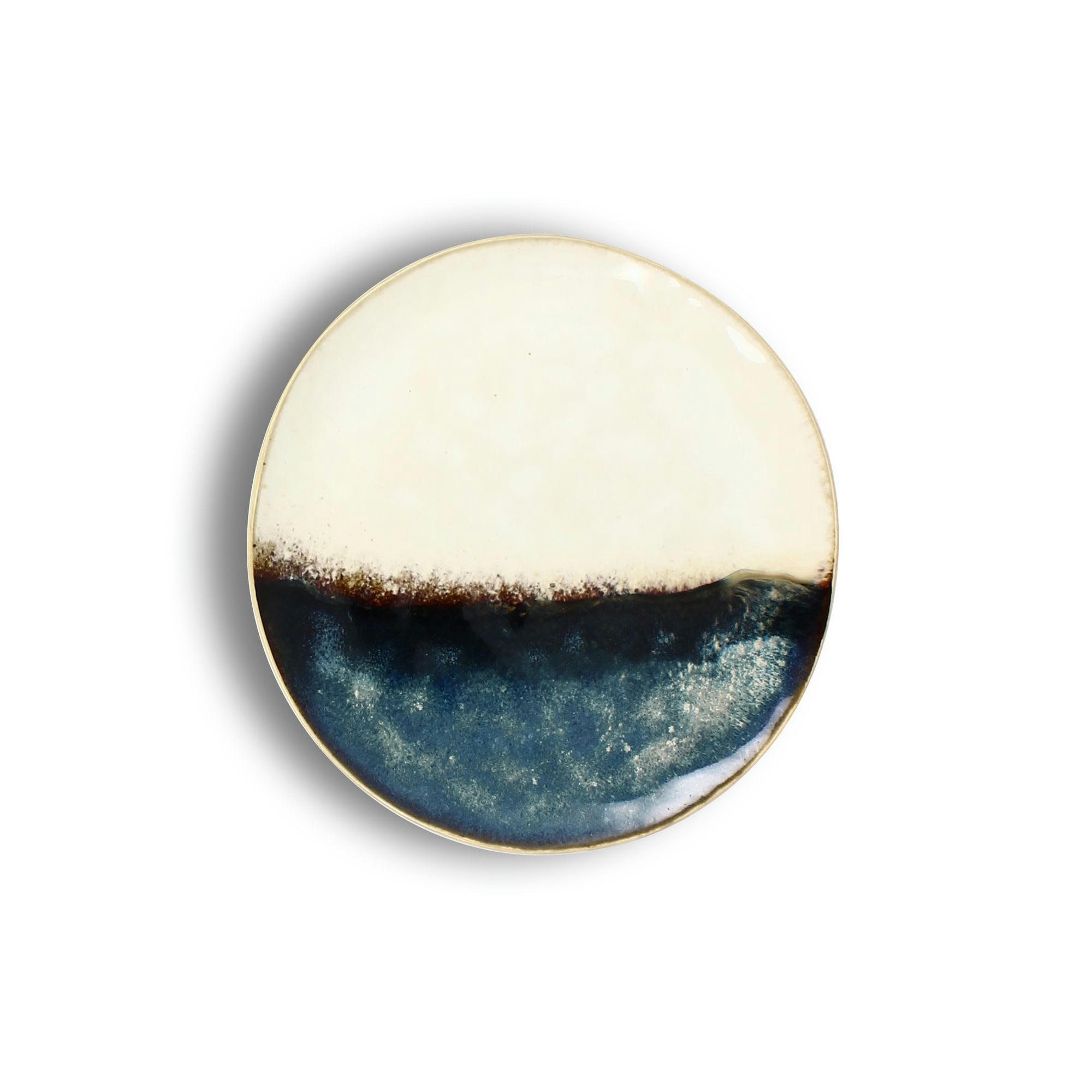 KATANGA - Lot de 6 assiettes à dessert en grès blanc 20,5cm