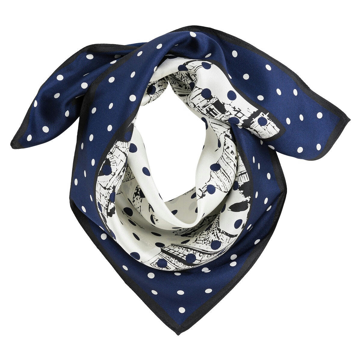 Foulard pure soie, imprimé Momunents parisiens