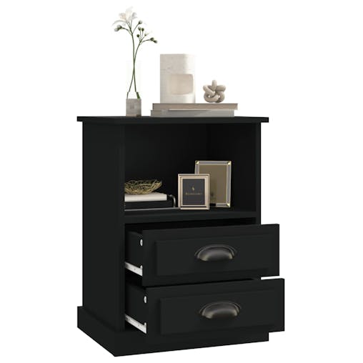 NNEVL Bedside Cabinets 2 pcs Black 43x36x60 cm