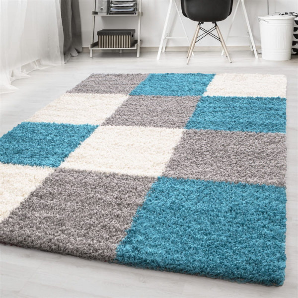 Dywan Shaggy Life szaro-turkusowy80 cm x 250 cm