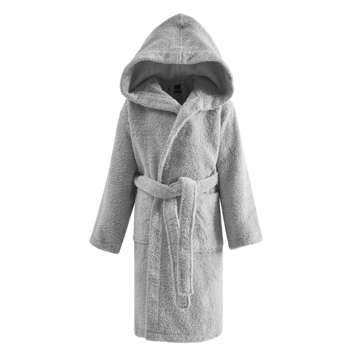 STUDIO - Peignoir enfant à capuche 400 g/m²  gris perle 08/10 ans