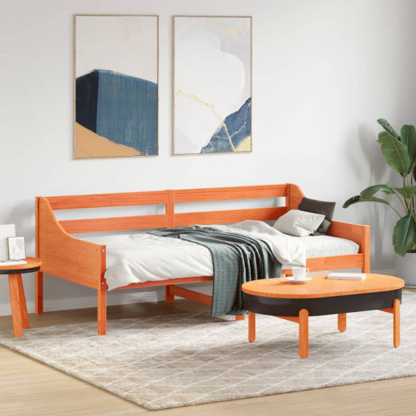Łóżko Dzienne Sofa Rama Łóżka Drewniana Brązowa 90x190 cm