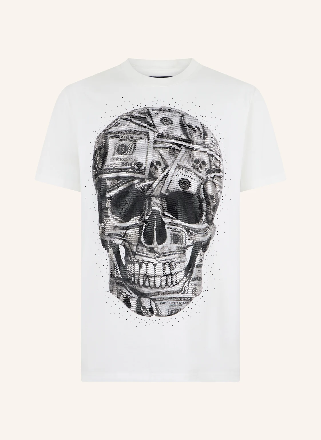 PHILIPP PLEIN Kurzarm-Rundhals-T-Shirt SKULL