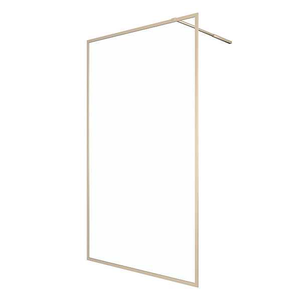 Paroi de douche à l'italienne H.200 x l.140 cm, ép. 6 mm, profilé doré, Galedo Edge