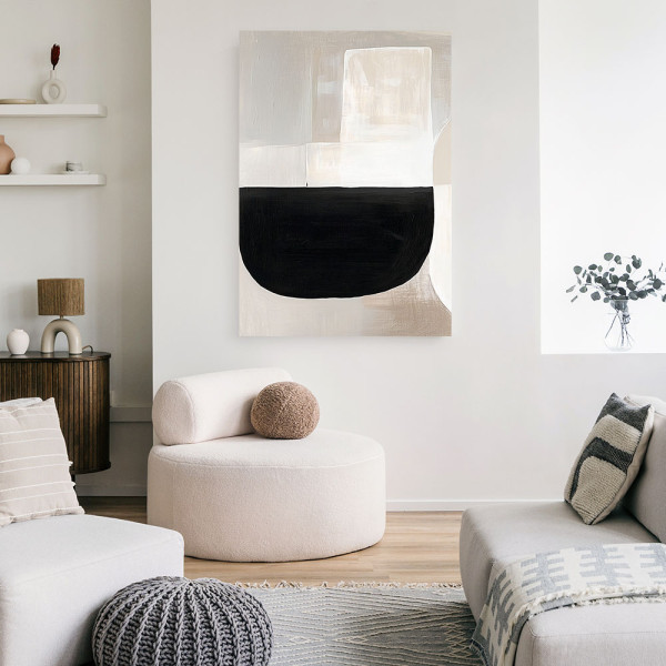 Feeby Obraz do salonu, Abstrakcja Geometryczna Szary 40x60