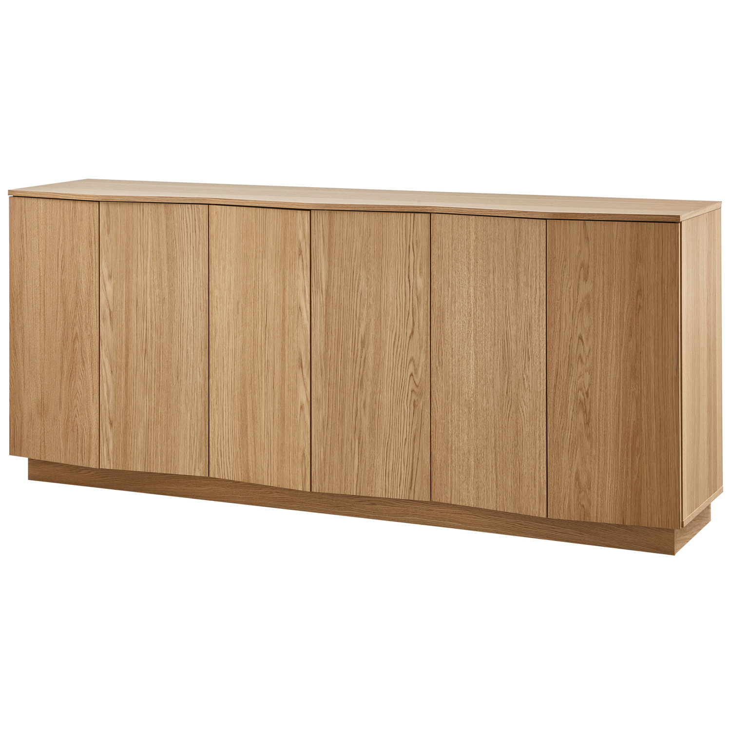 WOOOD Zuma dressoir - Push-To-Open - Eiken - Transparant - 85x22x45