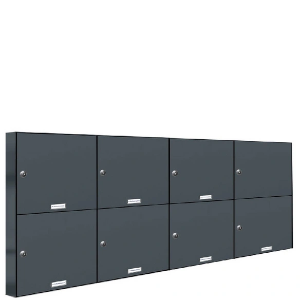 Briefkasten, Parteien: 7, Zaundurchwurf, BxHxT: 153,6 x 68,4 x 11,6 cm
