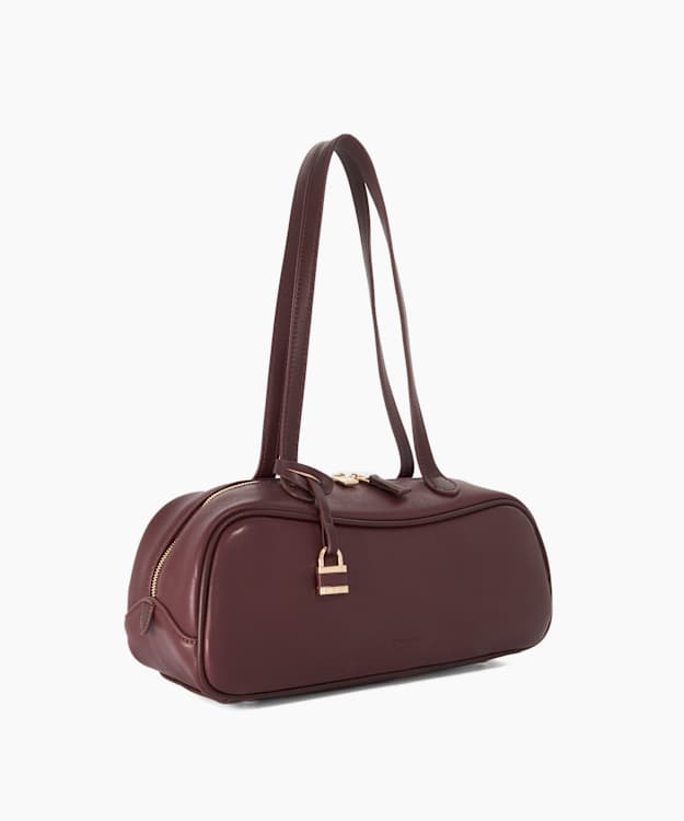 Day Burgundy - Leather Padlock-Detail Shoulder Bag