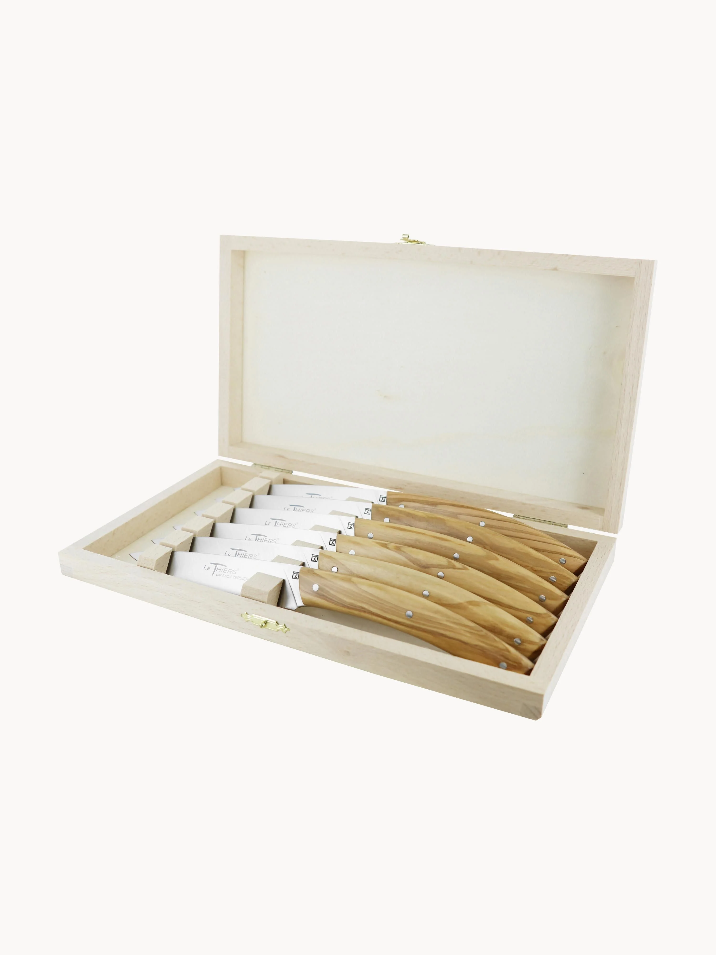 Satinierte handgefertigte Tafelmesser Le Thiers Elegance, 6er-Set