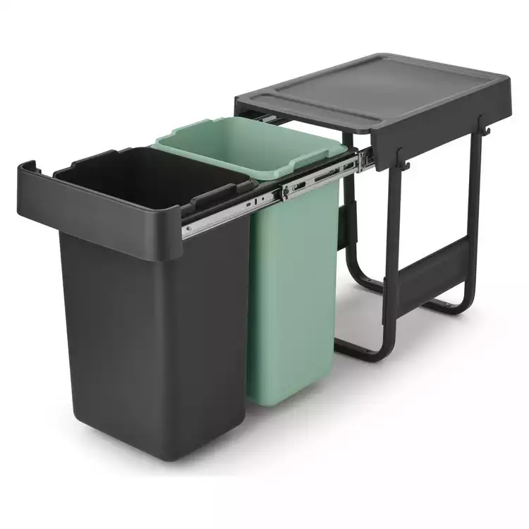 Brabantia Sort & Go 2x15 Litre Built-in Bin - Dark Grey