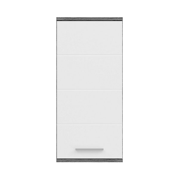 Meuble de salle de bain WILLIAM 1 porteBlanc et gris foncé