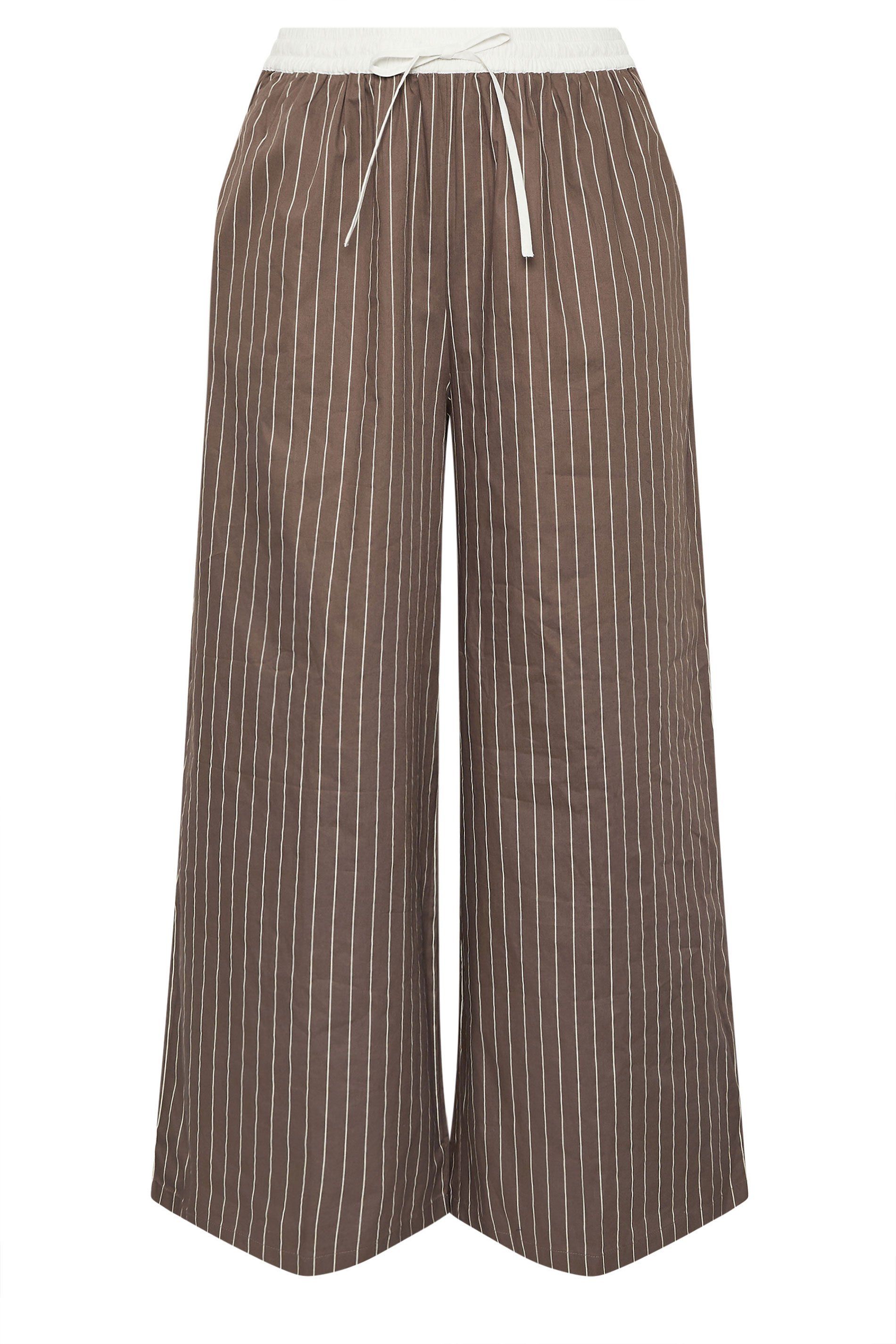 Yours Stripe Wide Leg Trousers