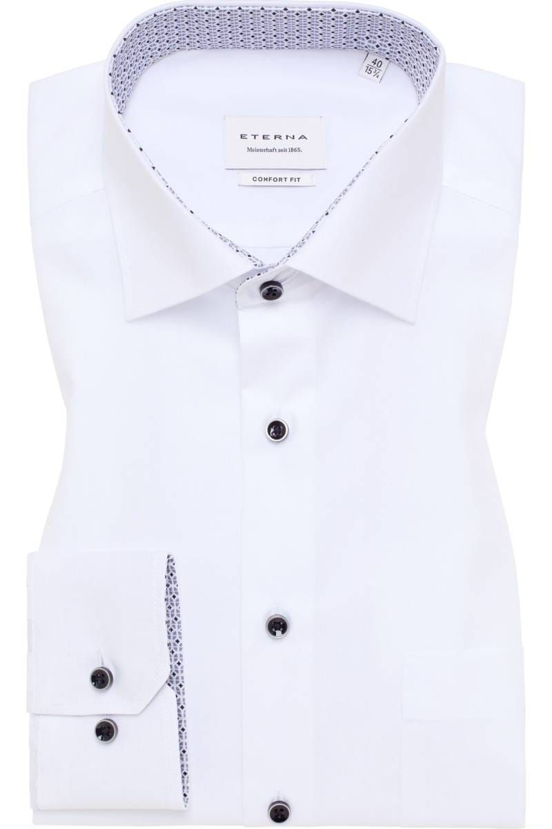 ETERNA Comfort Fit Hemd weiss, Einfarbig (extra kurzer Arm)