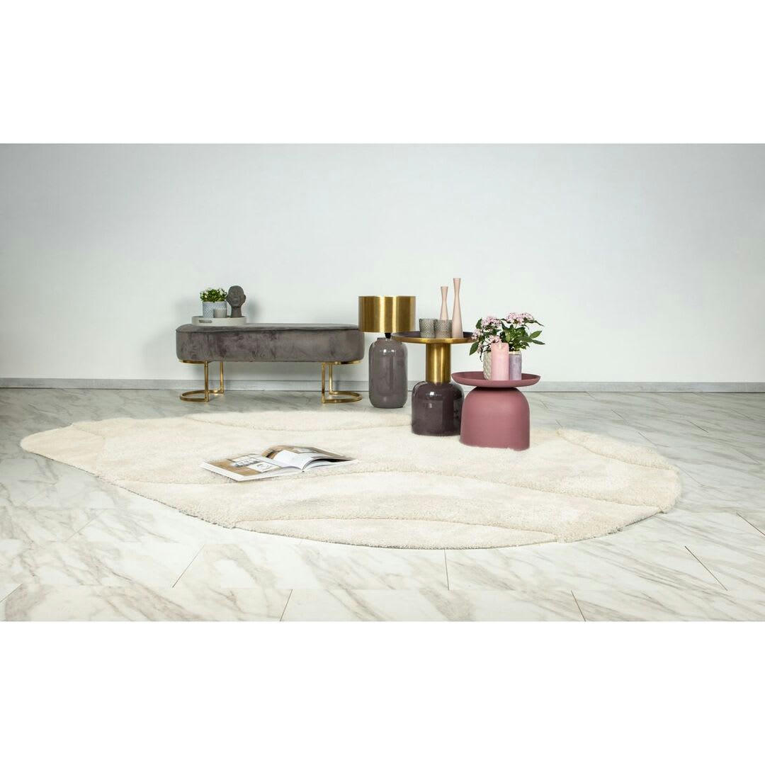 SANA - Tapis uni design en polyester ivoire 200x290