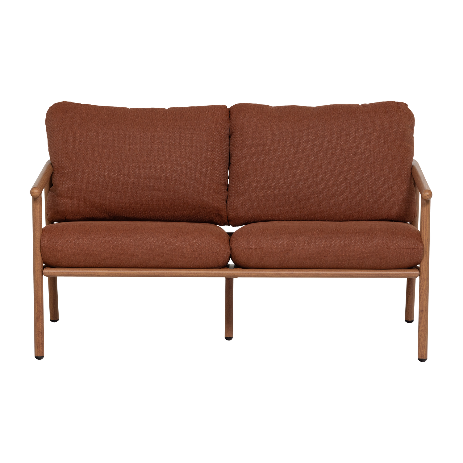WOOOD 2-zits bank tuin Cavero - Aluminium - Terra/Naturel - 57x129x87