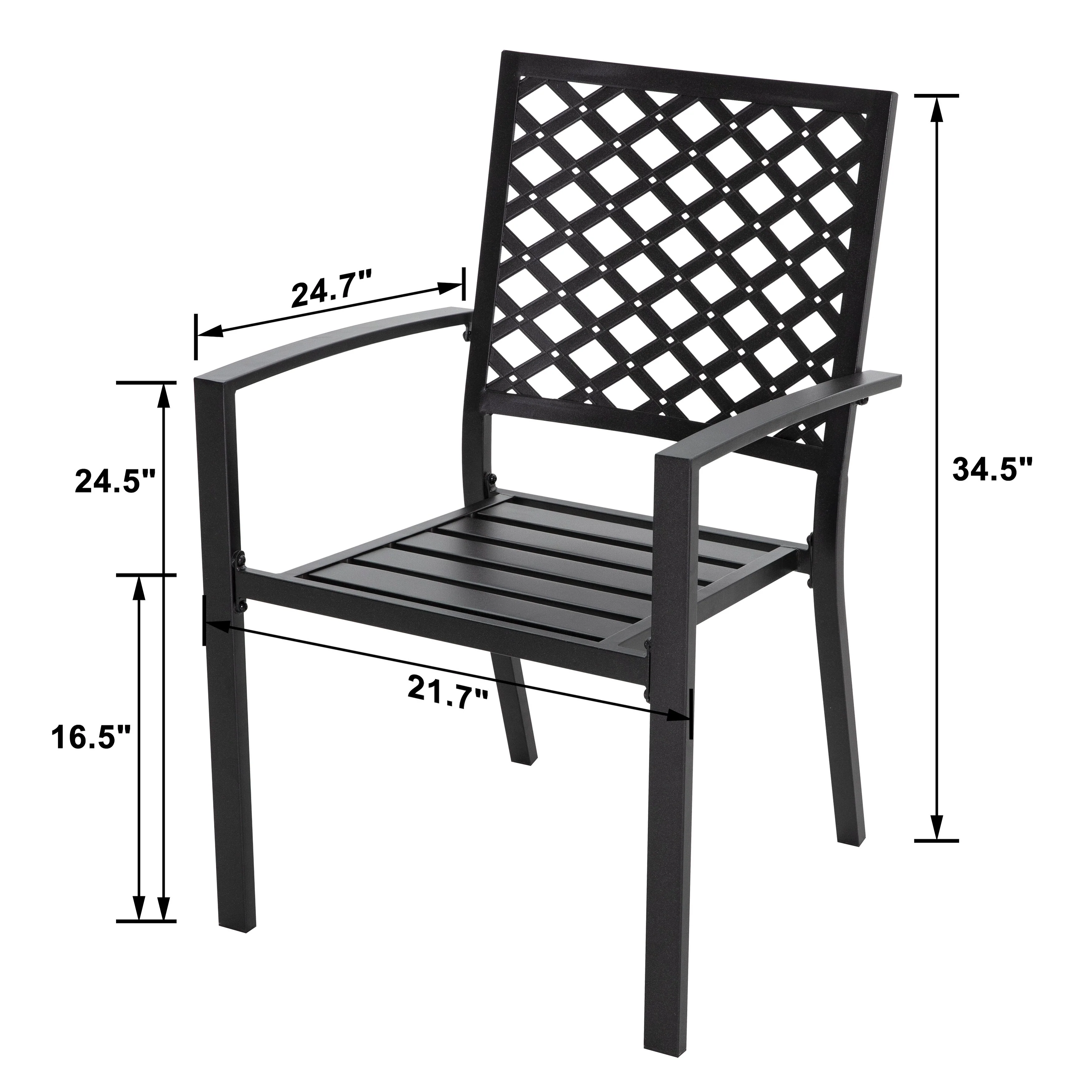 Outdoor 2-Piece Patio Chair Set, Iron Finish, Black with Gold Speckles - N/A