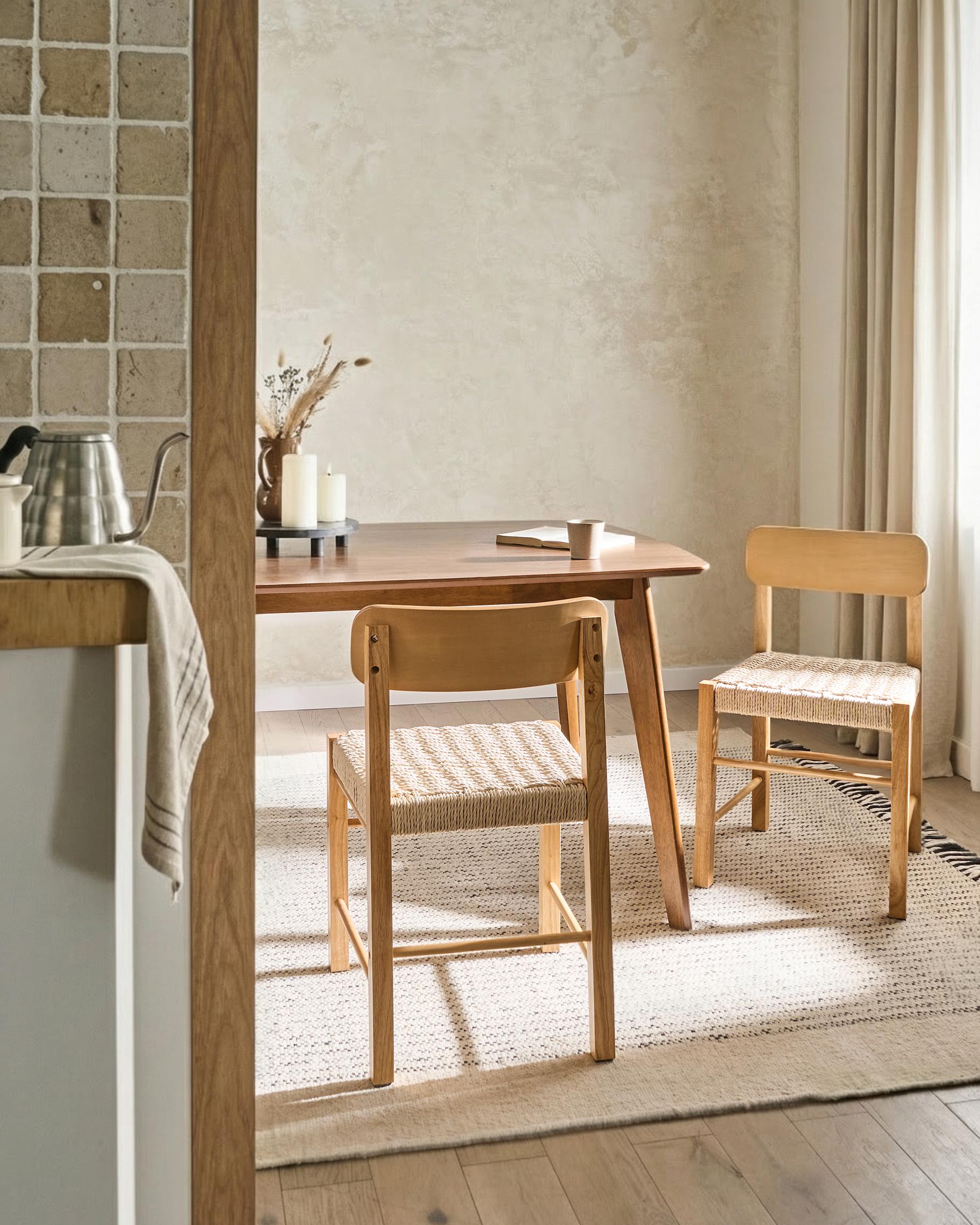Set of 2 Dining Chairs ALLOS Wood Light Brown