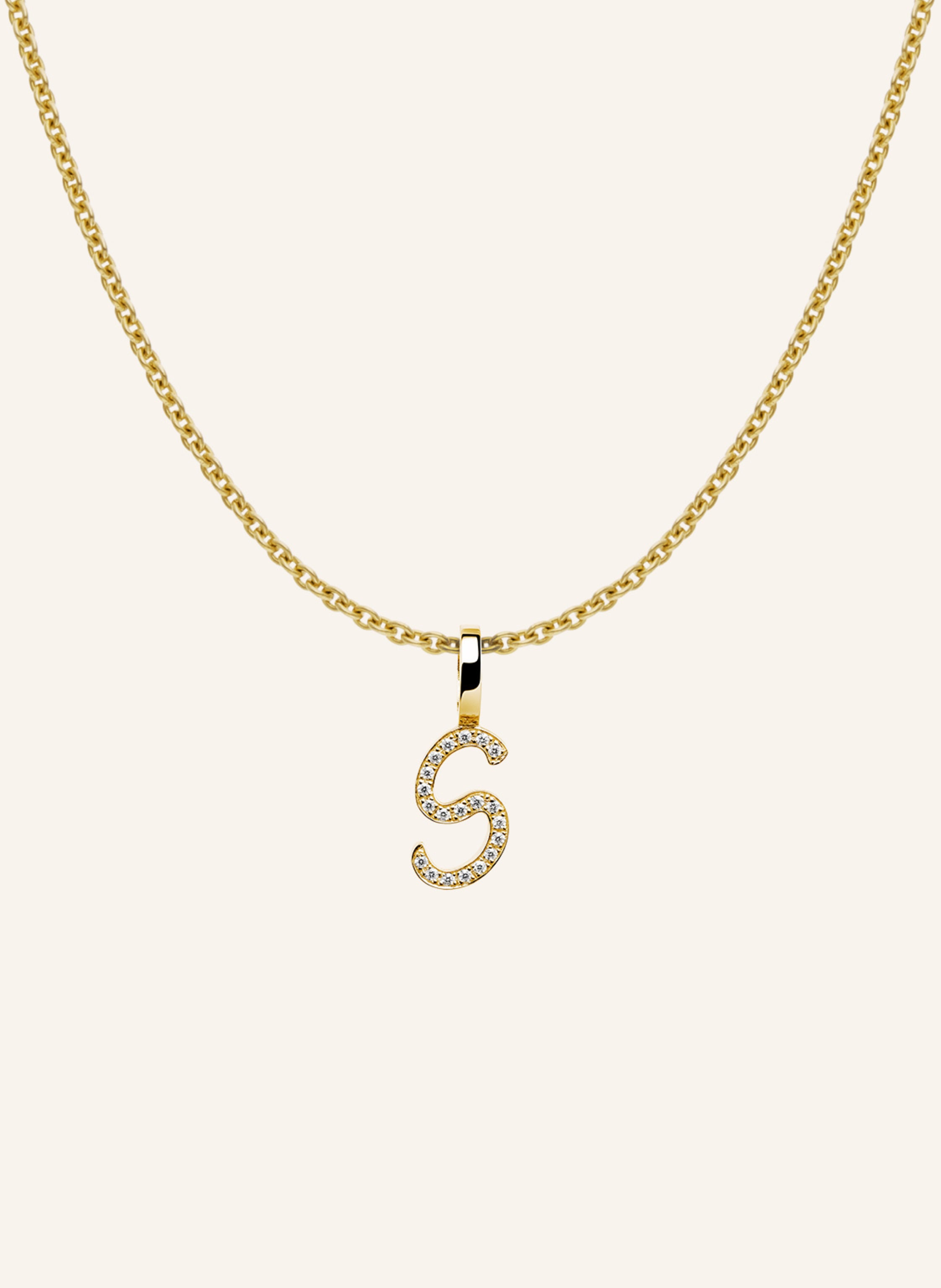 CADA Kette TINY DIAMOND LETTER S