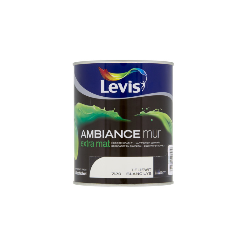 Peinture mur Ambiance Blanc Lys extra mat 1 L LEVIS
