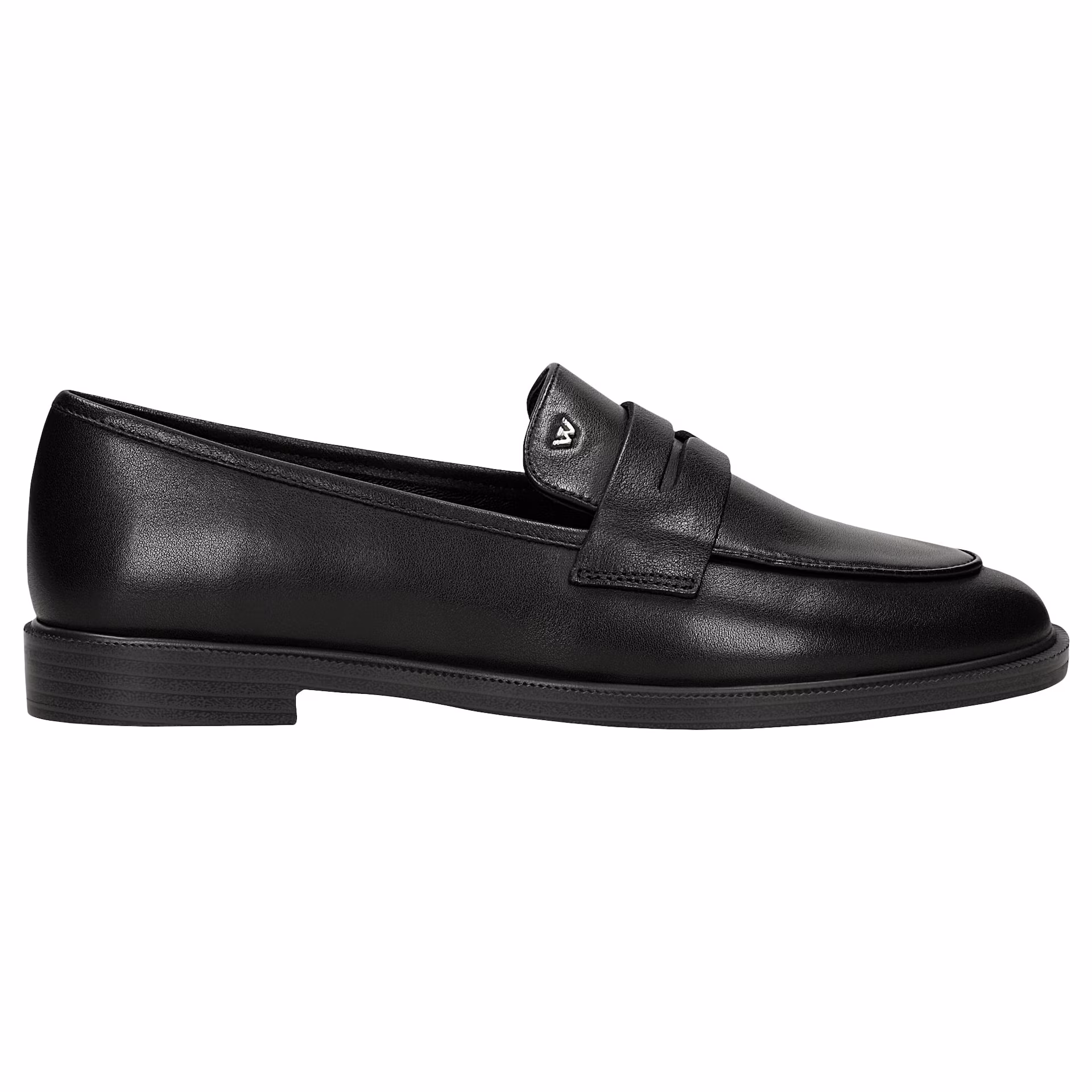 Czarne skórzane mokasyny damskie penny loafers