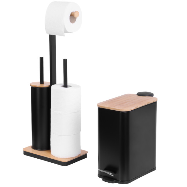 Yoka Home zestaw łazienkowy MOBY 5L   YAMI stojak 3w1 i kosz na śmieci
