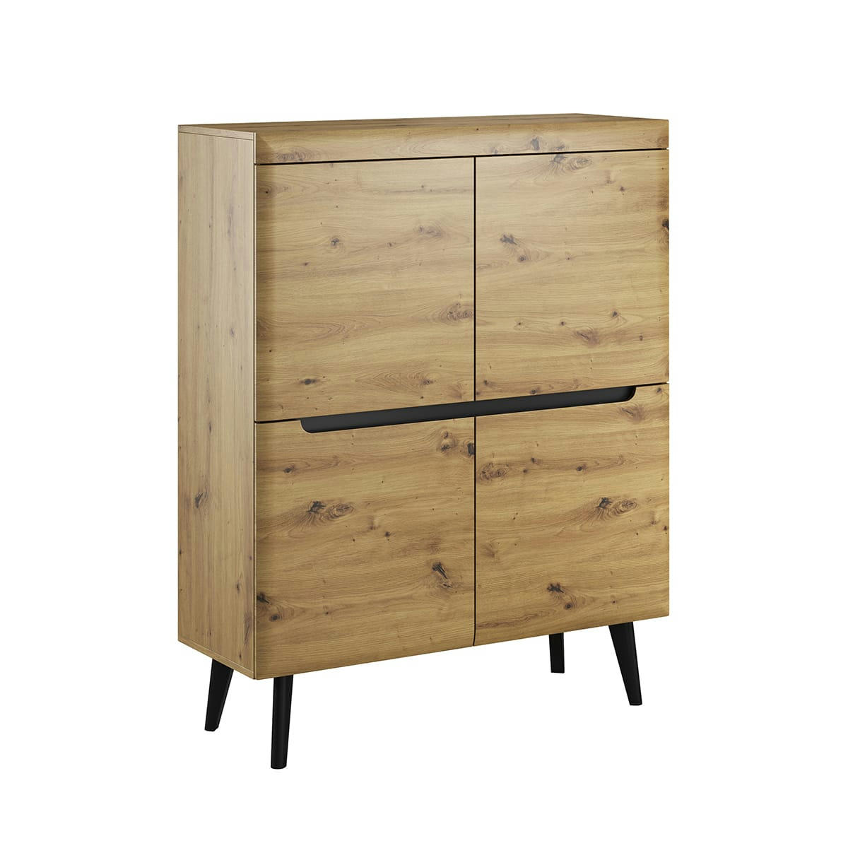 - Buffet haut 4 portes naturel et noir