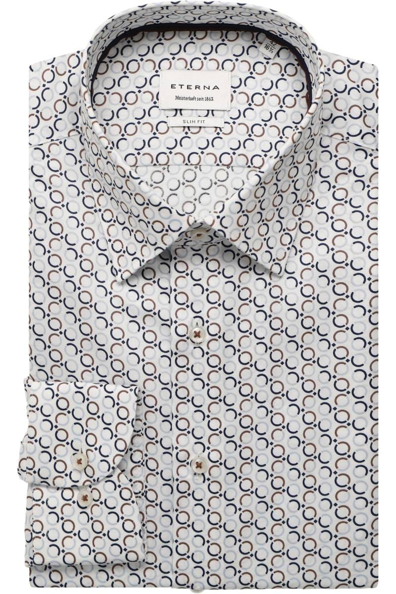 ETERNA Slim Fit Hemd blau, Bedruckt (extra langer Arm)
