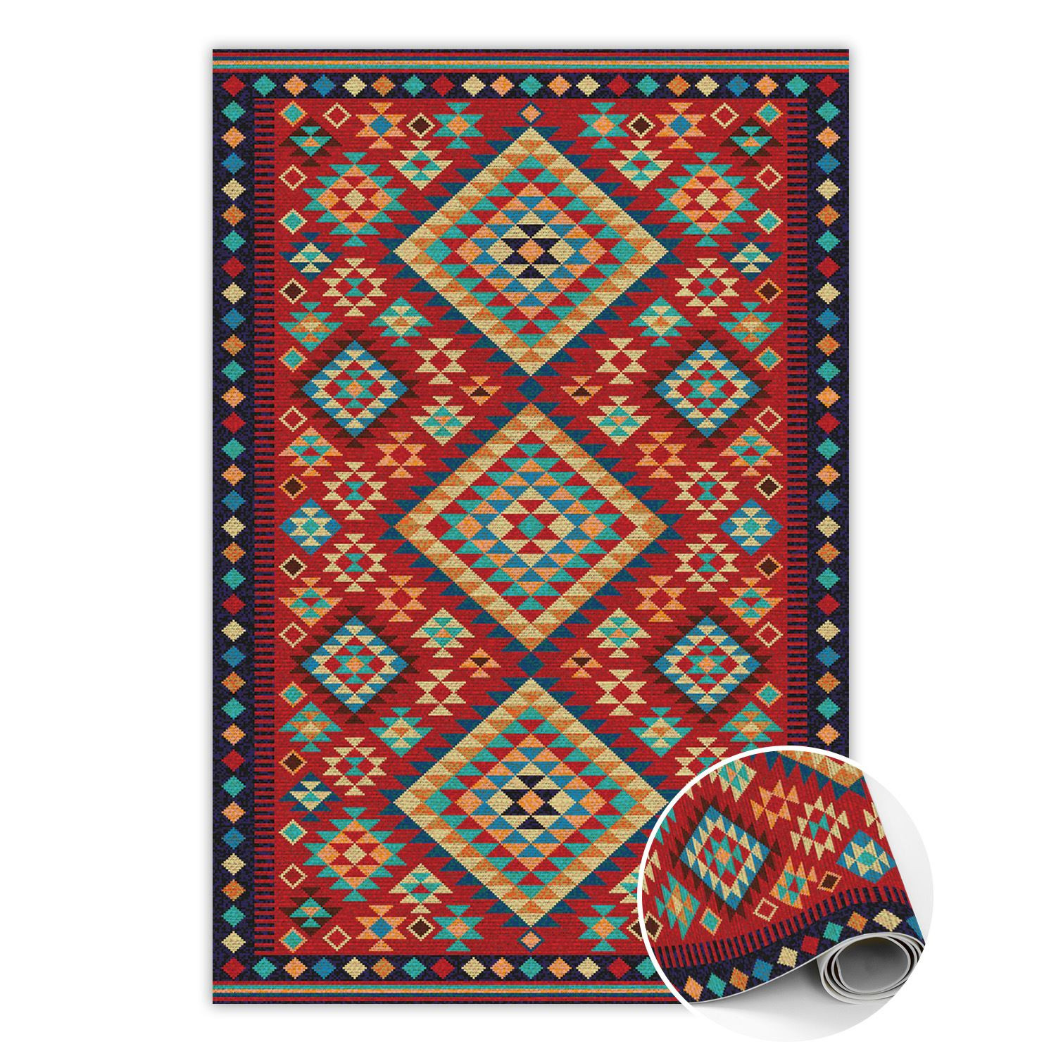 Modny dywan winylowy Kolorowe trójkąty retro 60 x 90 cm