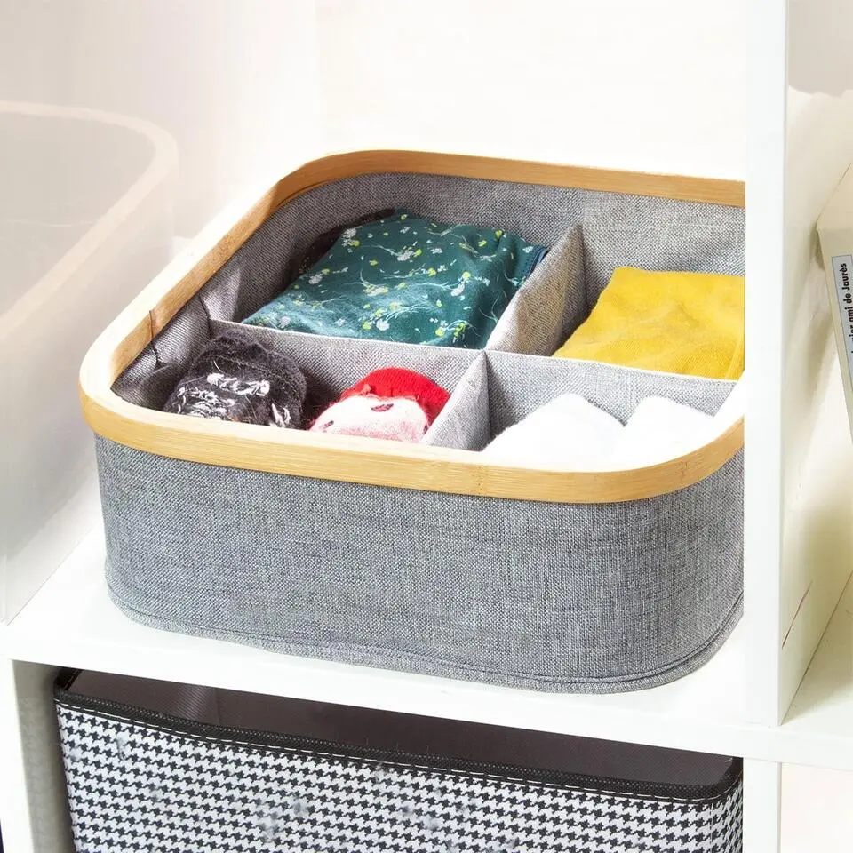 Calicosy - Stoffen mand - Antracietgrijs - 29x29x9 cm