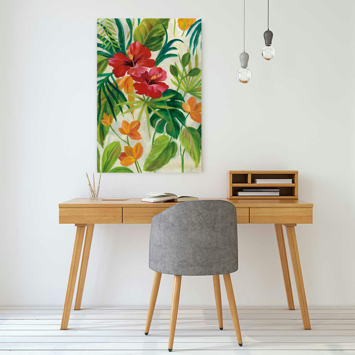 - Tableau Jardin tropical imprimé sur toile 40x60cm