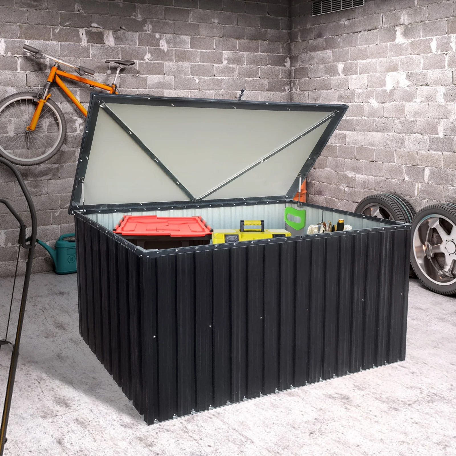Versatile Metal Storage Box for Outdoor Spaces