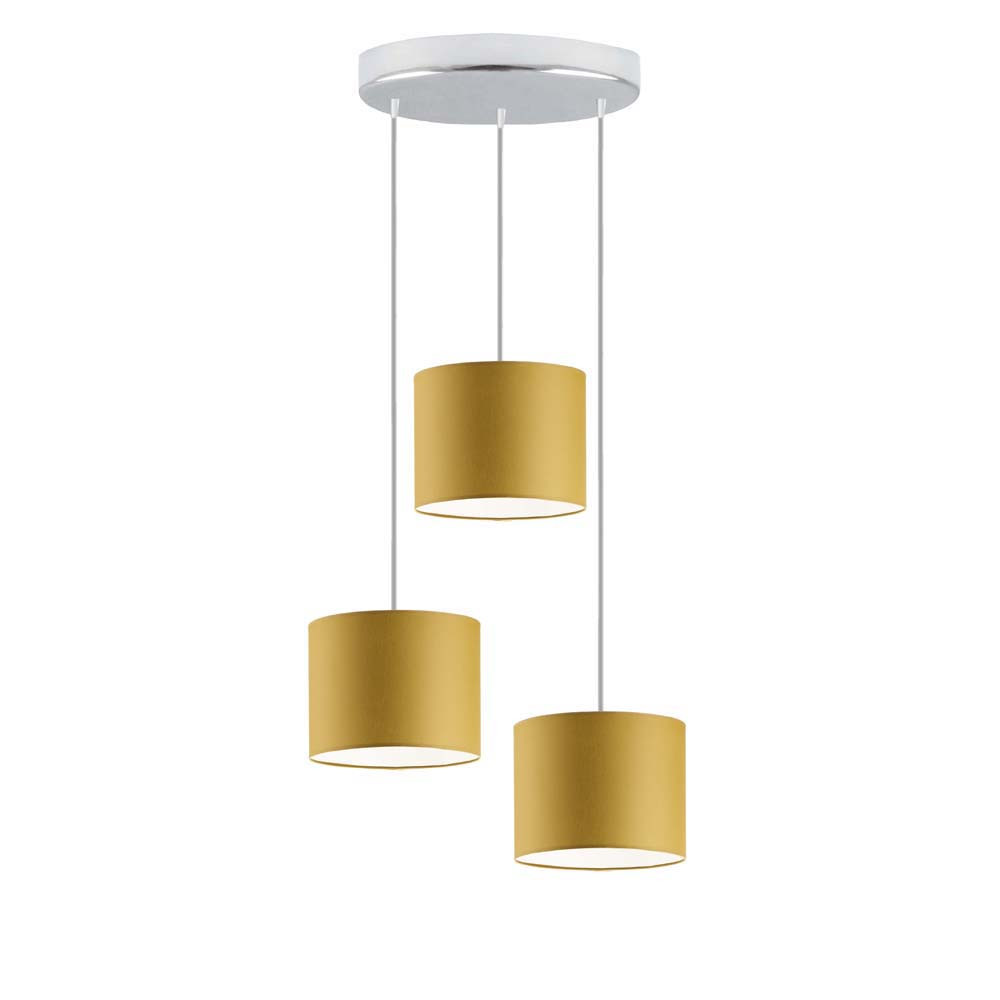 Lampa wisząca regulacja PUEBLO Chrom/ Musztardowy