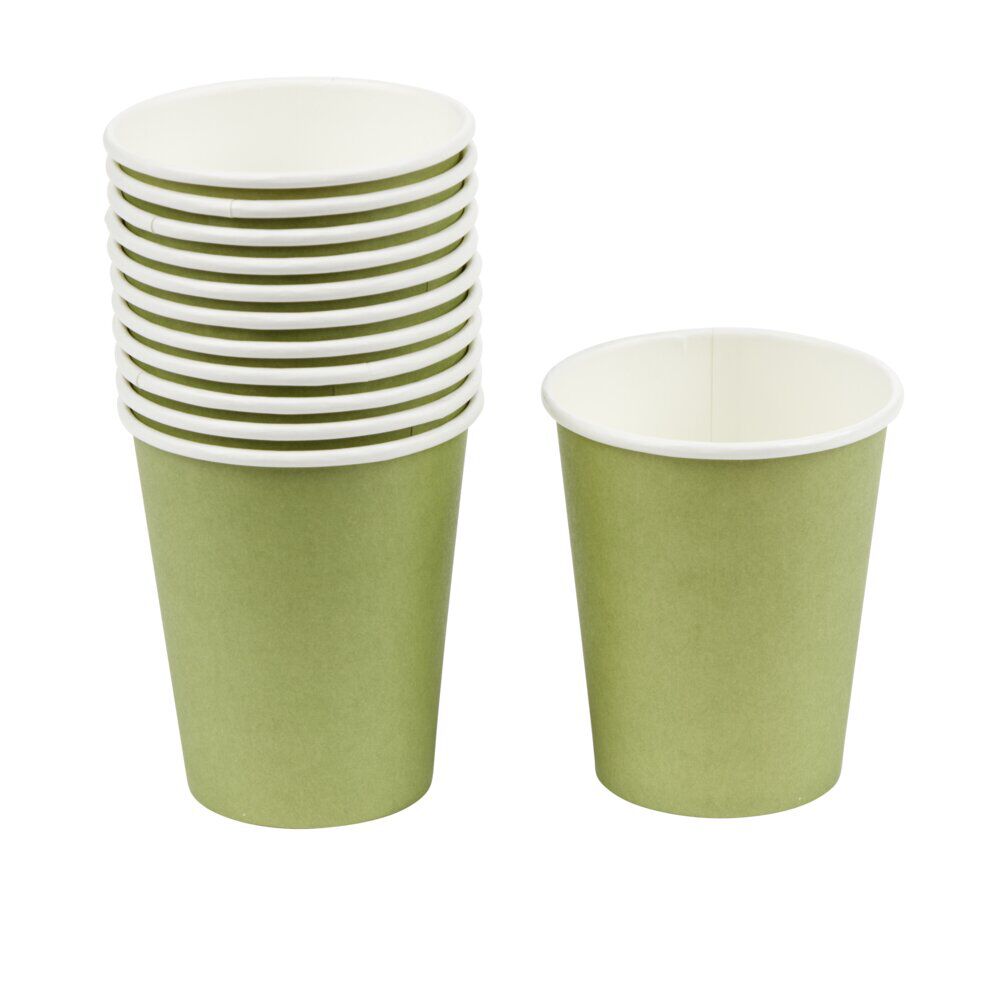 Gobelet en carton vert olive 25cl x12