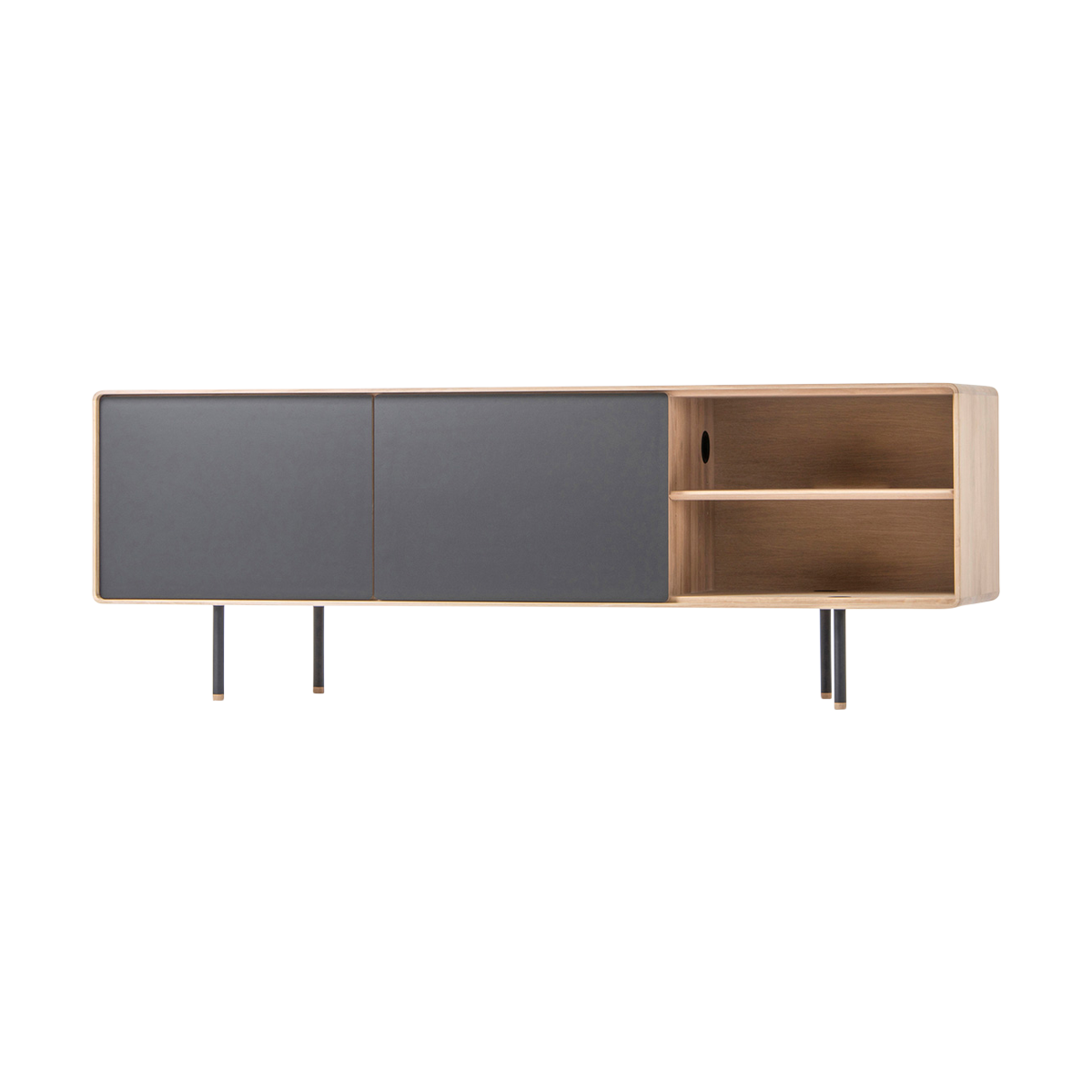 Gazzda Fina Sideboard Houten Dressoir Whitewash   Nero - 180 cm