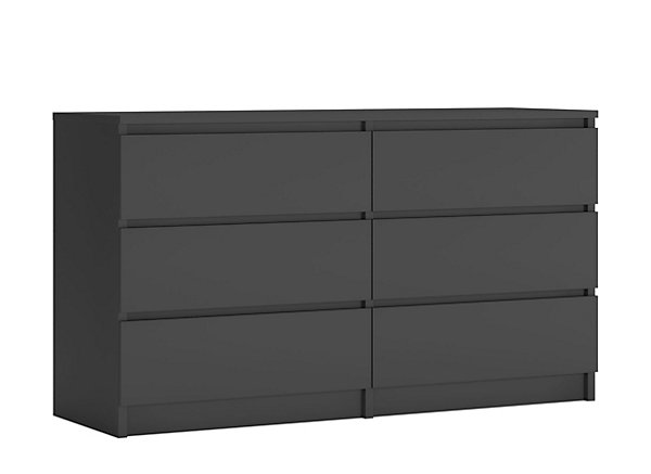 Commode 6 Tiroirs Anthracite, 140 X 39 X 79 Cm
