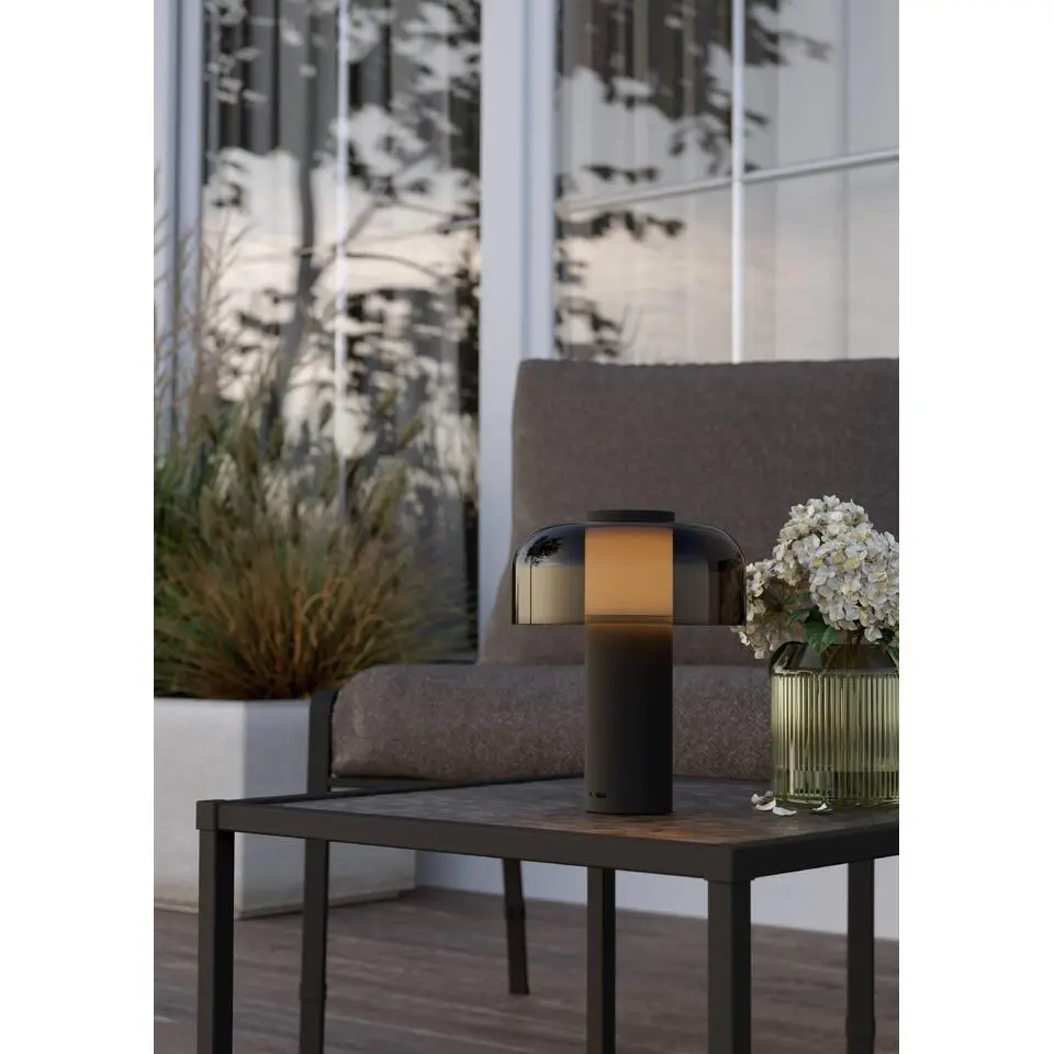EGLO Ponente Tafellamp - LED - 20 cm - Zwart/Smoke