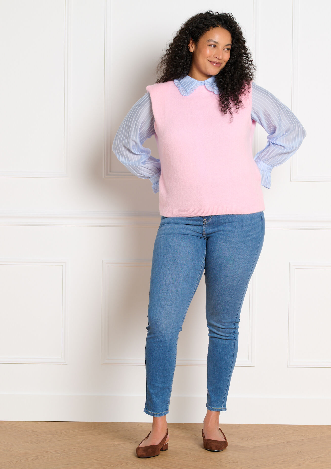 Mouwloze zachte trui