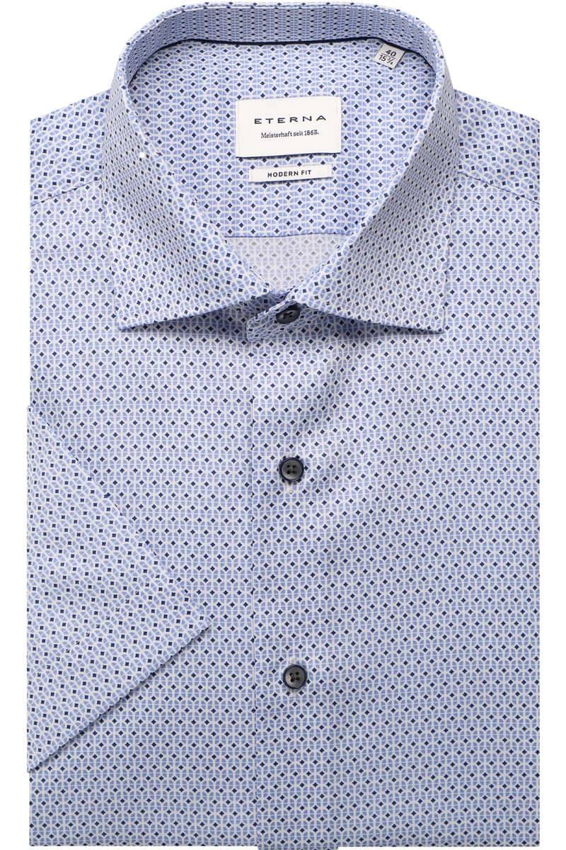 ETERNA Modern Fit Hemd mittelblau, Bedruckt