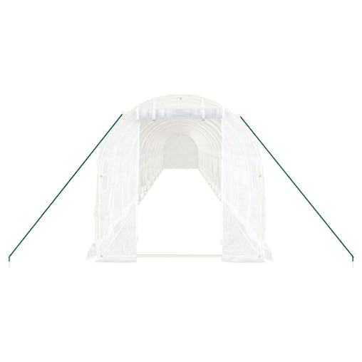 NNEVL Greenhouse with Steel Frame White 36 m&sup2; 18x2x2 m