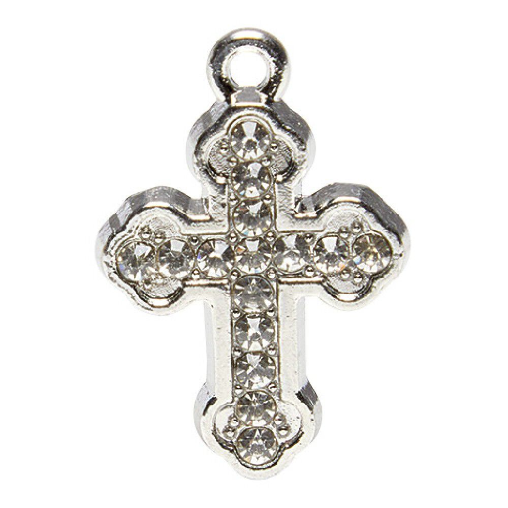 Accessoire bijou charms Croix métal   pierre