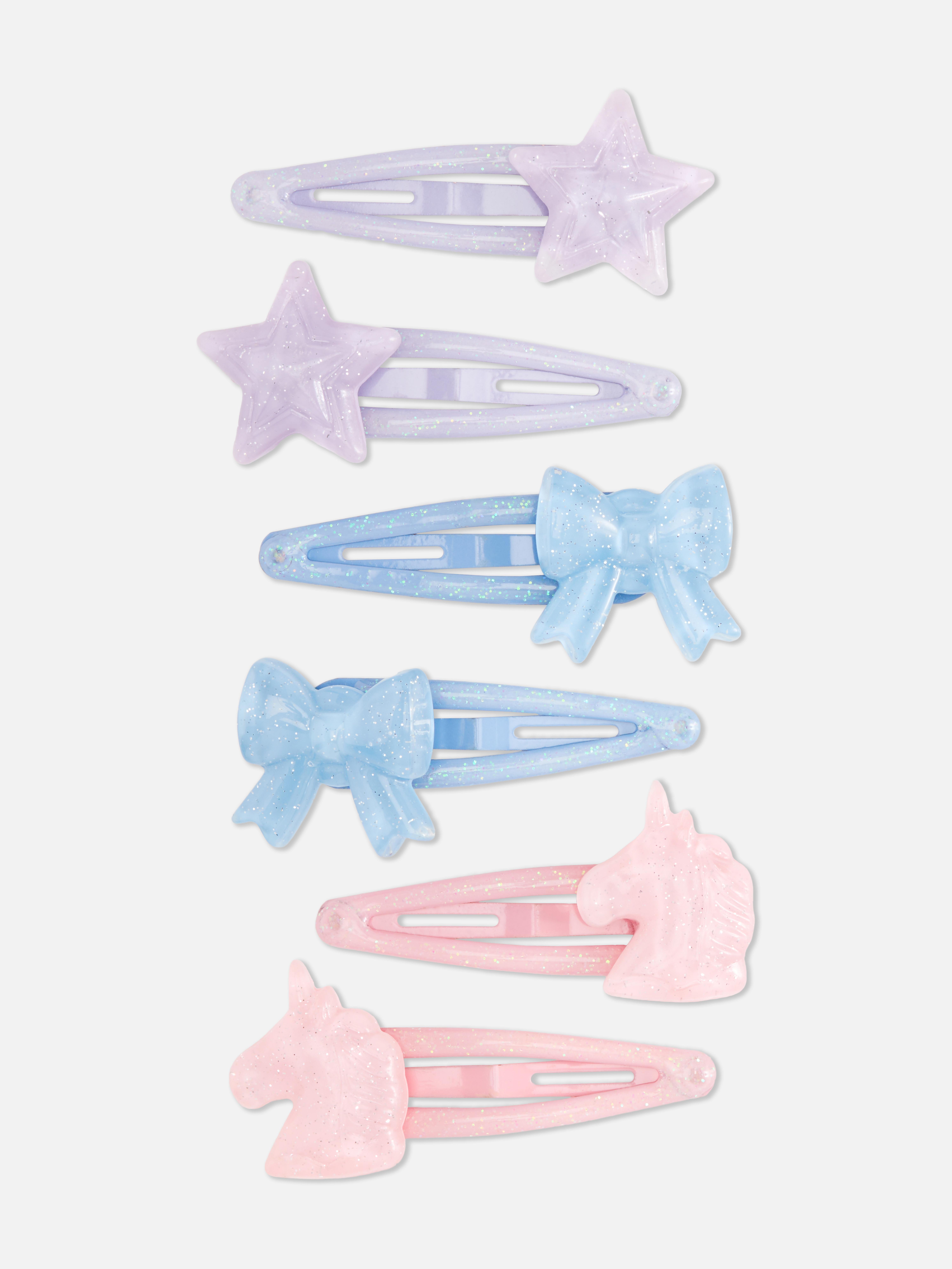 6pk Charm Snap Hair Clips