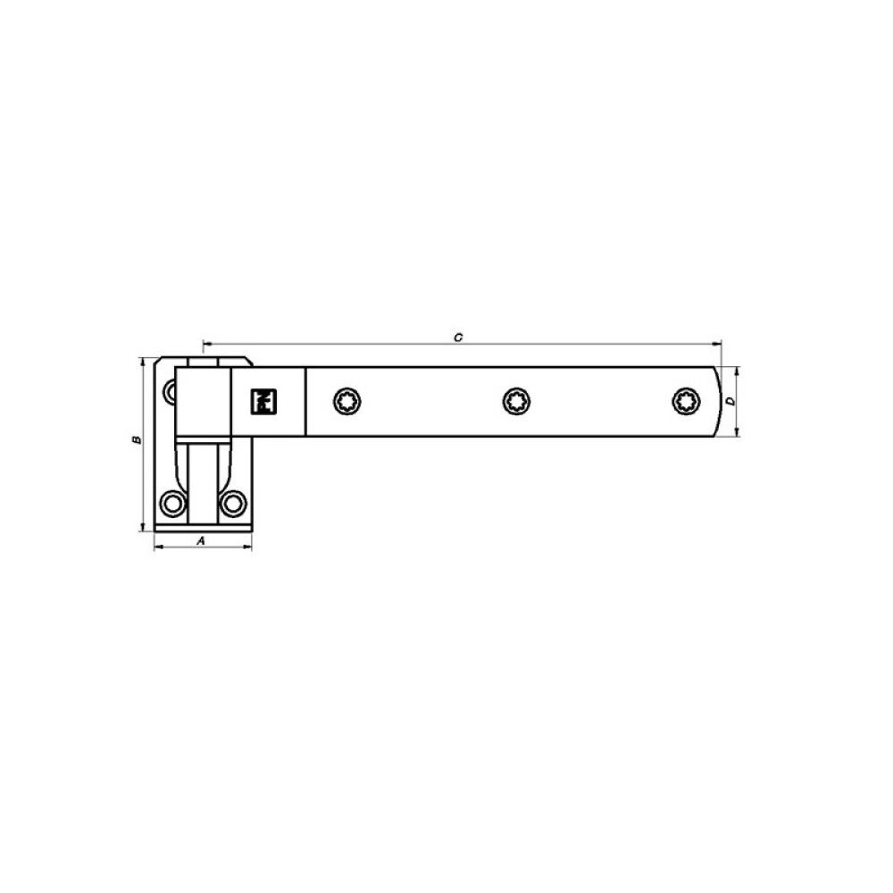 T-HENGSEL PN BESLAG 12" GALVANISERT 310 MM