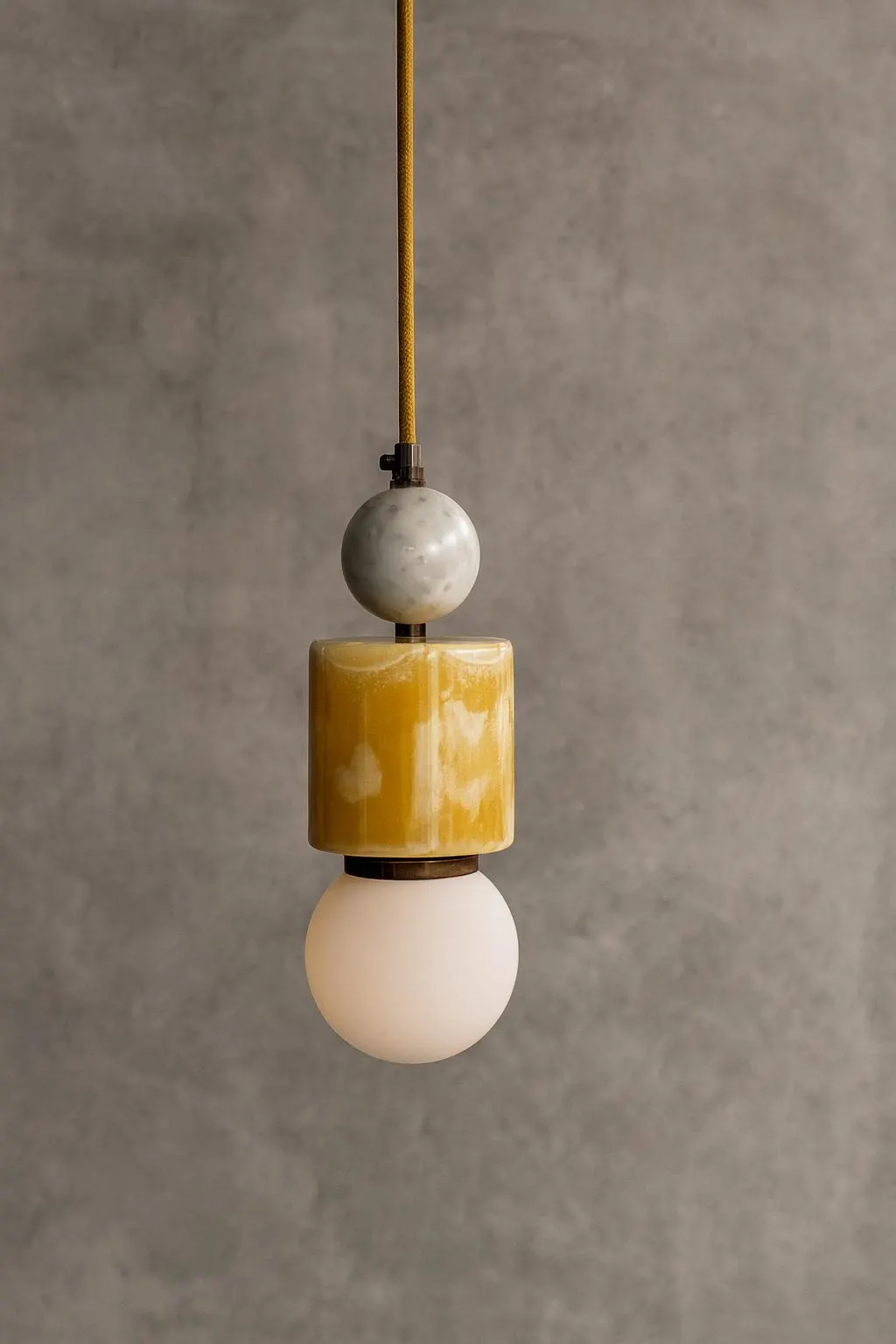 Modern Alabaster Pendant Light, Brass & Marble Accents Chandelier Lighting