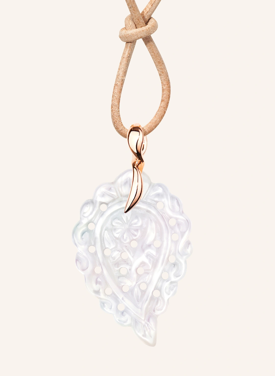 TAMARA COMOLLI Anhänger PENDANT INDIA SMALL MOTHER OF PEARL WHITE aus 18 Karat Roségold und Perlmutt