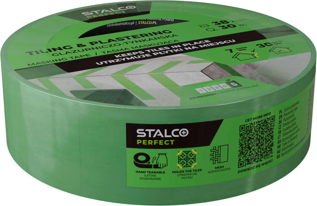 Taśma maskująca glazurniczo-tynkarska wzmocniona 38mm x 50m STALCO PERFECT S042138466